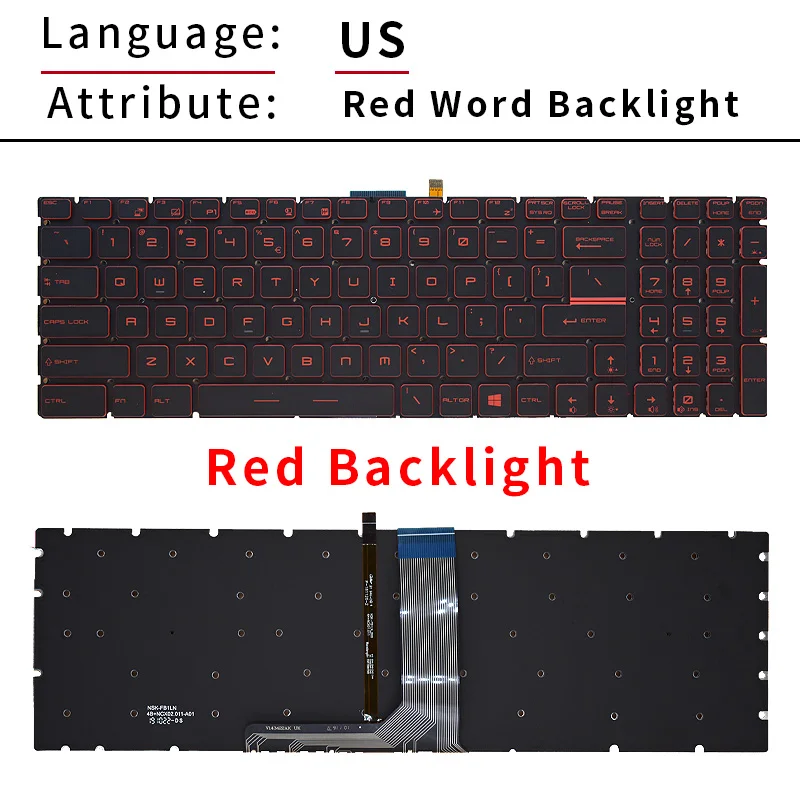 US/RU/SP/FR/TR/AR/NE Backlit Keyboard For MSI MS-1795/179B/17A1/17B1/17C1/17C5/17E7/17F2/17F4/17FK/1791/1792