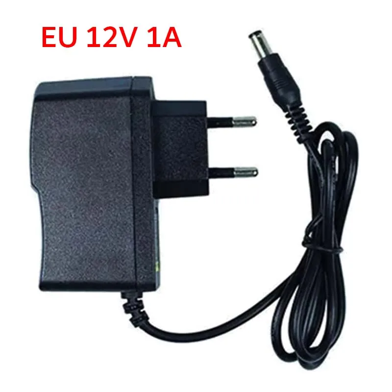 الاتحاد الأوروبي 12 فولت 1A محول الطاقة العرض 2.1 مللي متر * 5.5 مللي متر محول الإضاءة التيار المتناوب 110 فولت ~ 220 فولت إلى تيار مستمر 12 فولت تحويل التيار الكهربائي ل مصباح ليد CCTV