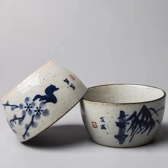 Exquisites handbemaltes blau-weißes Keramik-Gongfu-Teetassen-Set für Pu-Er-Teezeremonie, kleine Tassen, chinesisches Teegeschirr