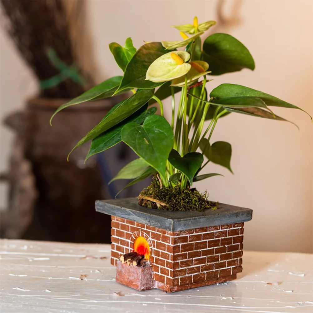 

Resin Hearth Shaped Flowerpot Decorative Planter for Succulent Plants Balcony Windowsill Desktop Vintage Plant Container