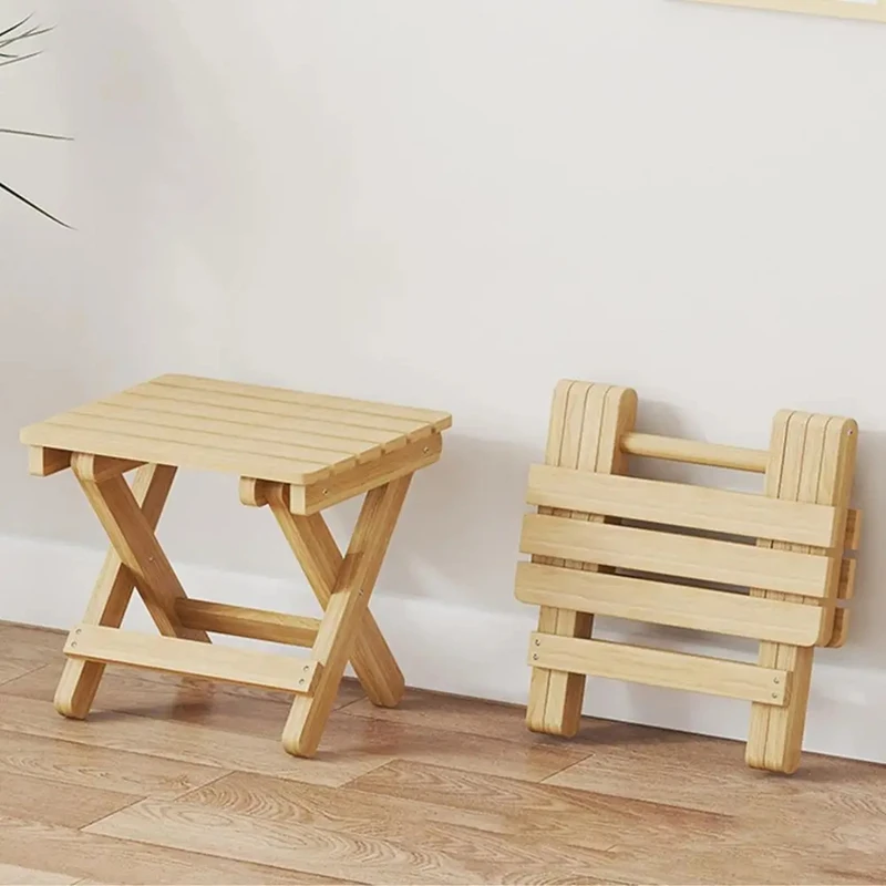 

Small Folding Stool Portable Wooden Stool Chair Lightweights Fold-Up Step Stool Folding Foot Rest For Outdoor