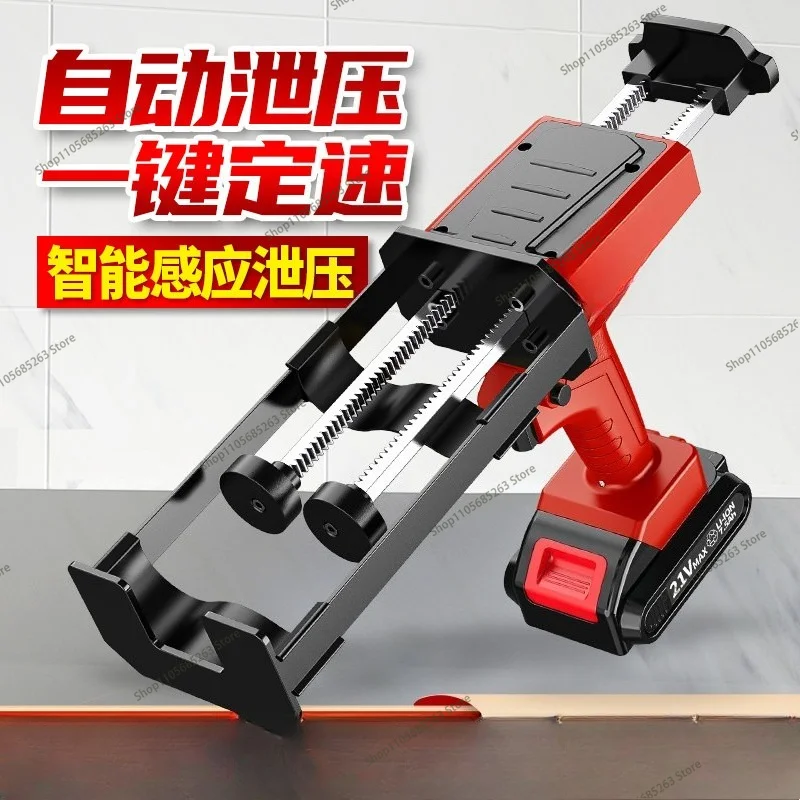 16.8V Cordless Grout Gun, Dual Tube Automatic Electric Caulk Tool for Tile Joint, Rechargeable Lithium Battery Injector