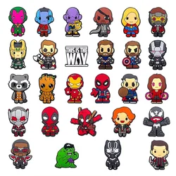 27pcs Avenger Series Shoe Charms Set For Clogs Bogg Bag Bubble Slides Sandals, PVC Shoe Decorations Beach Bag Accessories