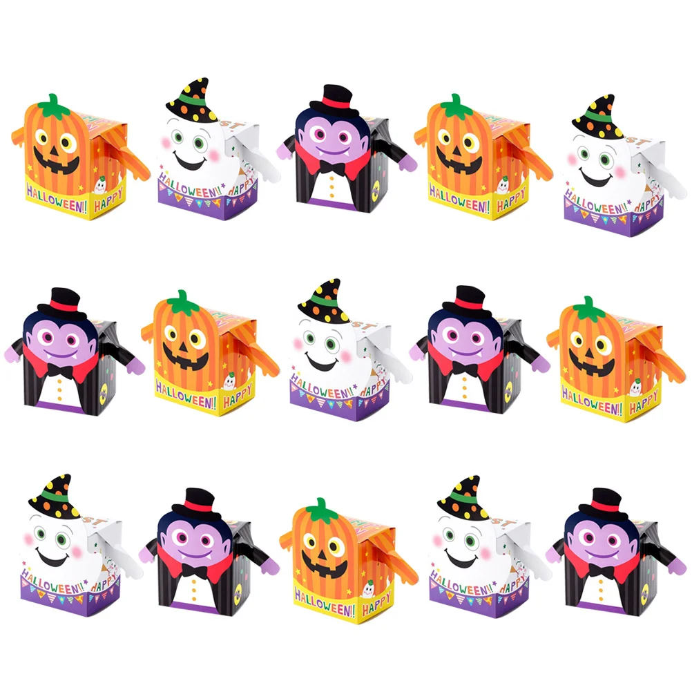 15 Pcs Small Paper Trick or Treat Bags Biscuits Gift Boxes Cookie Halloween Gifts