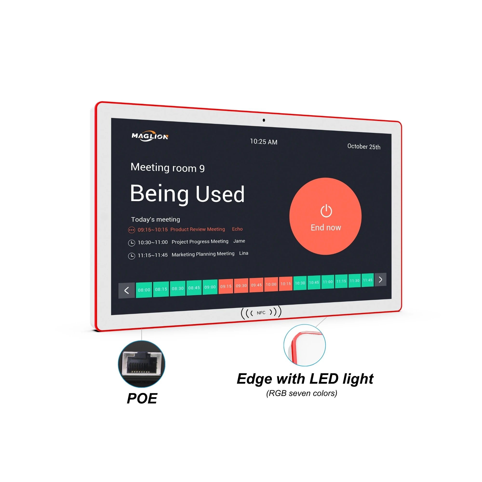 21.5 Inch Optional NFC POE T let Android14 Touch Screen Edge with LED Light 4+32GB T lette PC for Meeting Room