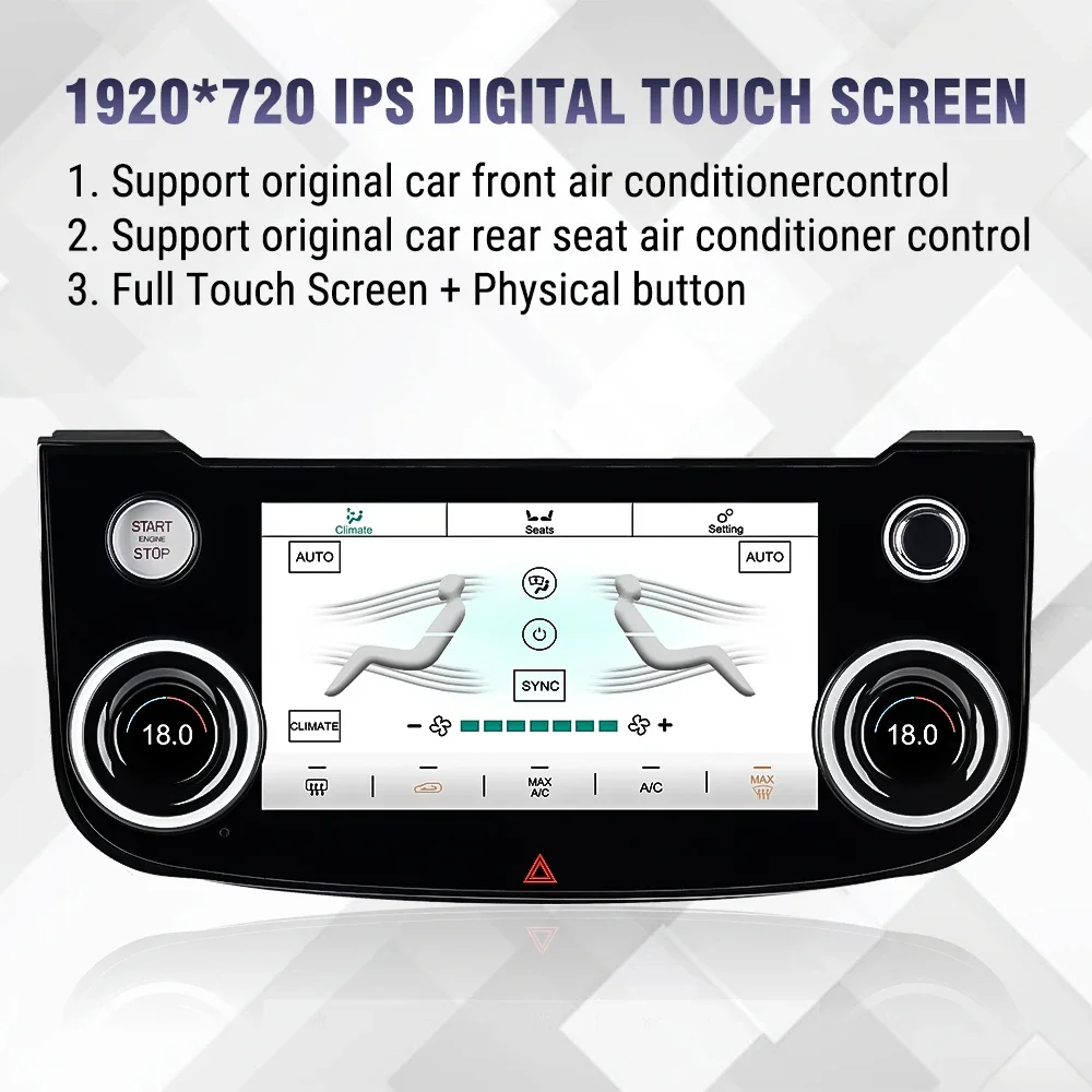 Newest Car AC Panel LCD Screen for Jaguar XE XEL F-PACE 2015-2020  Air Conditioner Climate Seating Control Touch Board