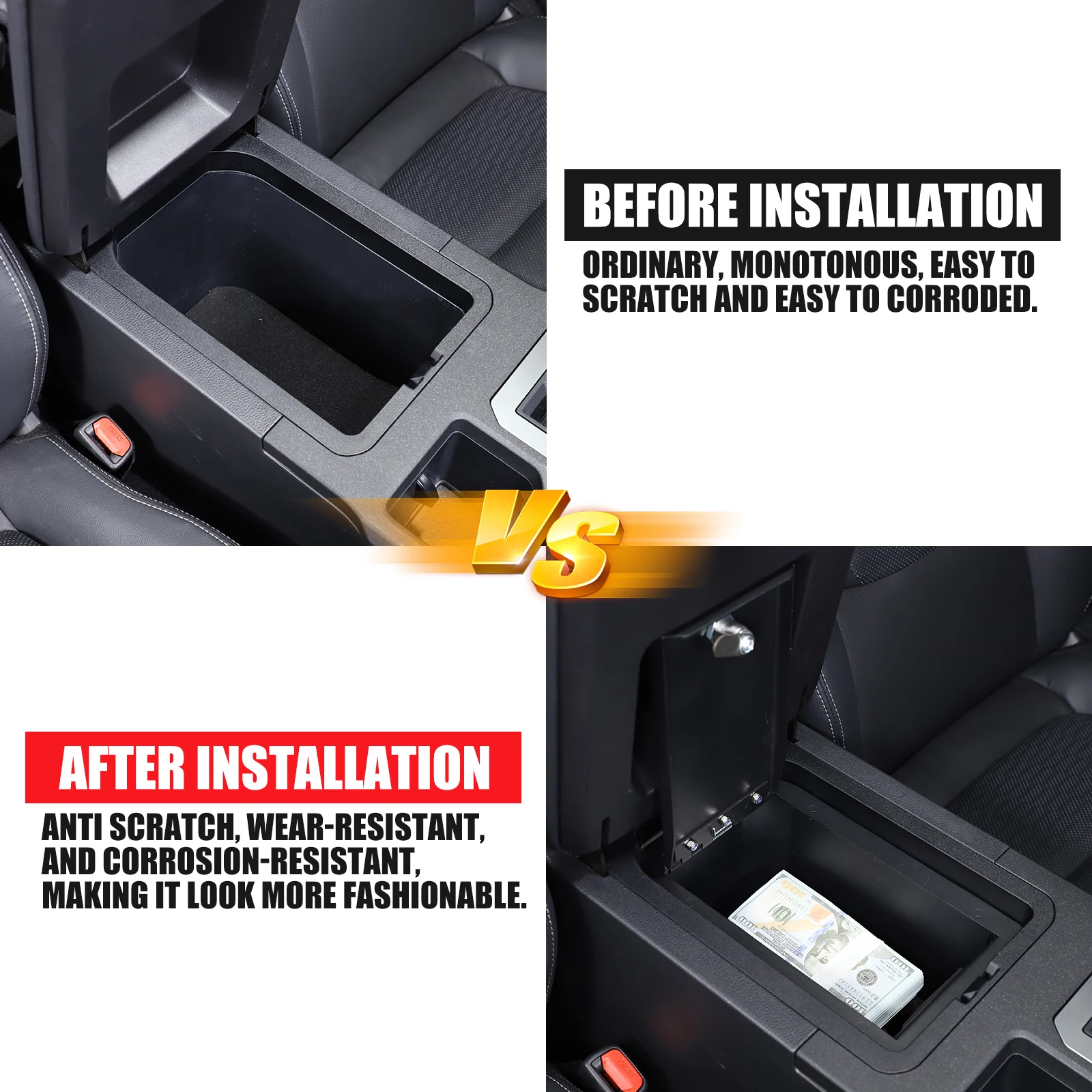Carbon Steel Center Console Armrest Storage Box Safe For Toyota Prado 2024 Automotive Interior Organizer Accessories