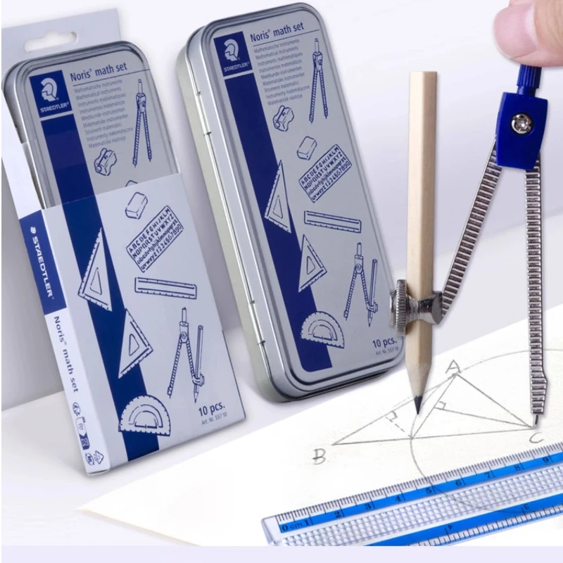 Germany Staedtler Compass Rulers Geometry Math Kit with Protractor Special Drawing Sketching Measuring Tools Office Examinations