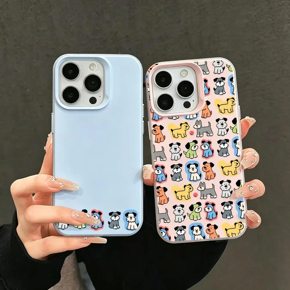 

Schnauzer Phone Case Jelly like 2 in 1 dual-layer dopamine phone case, compatible with iPhone 17/16/15/14/13/12
