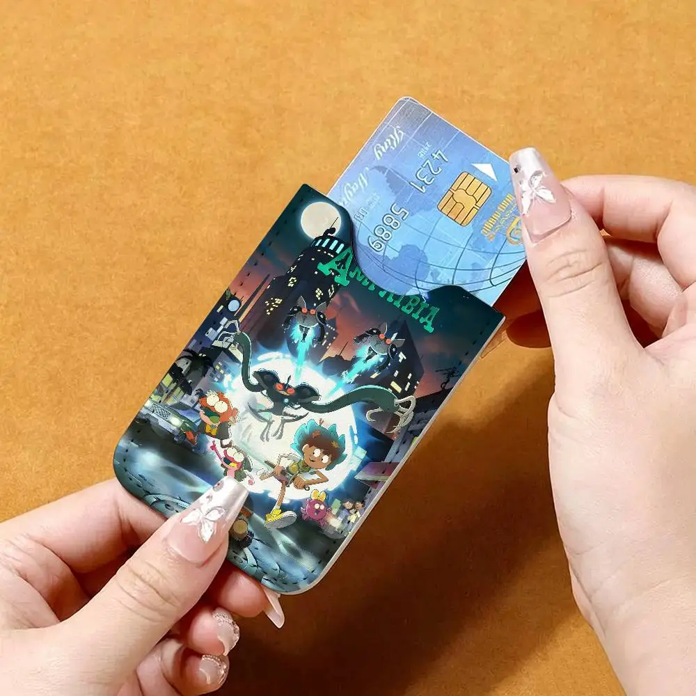 T-The-Owl-House Fantasy-Heartfelt Leather Mini Wallet for Men, Thin Pocket Credit Card Separate ID & Bus Card