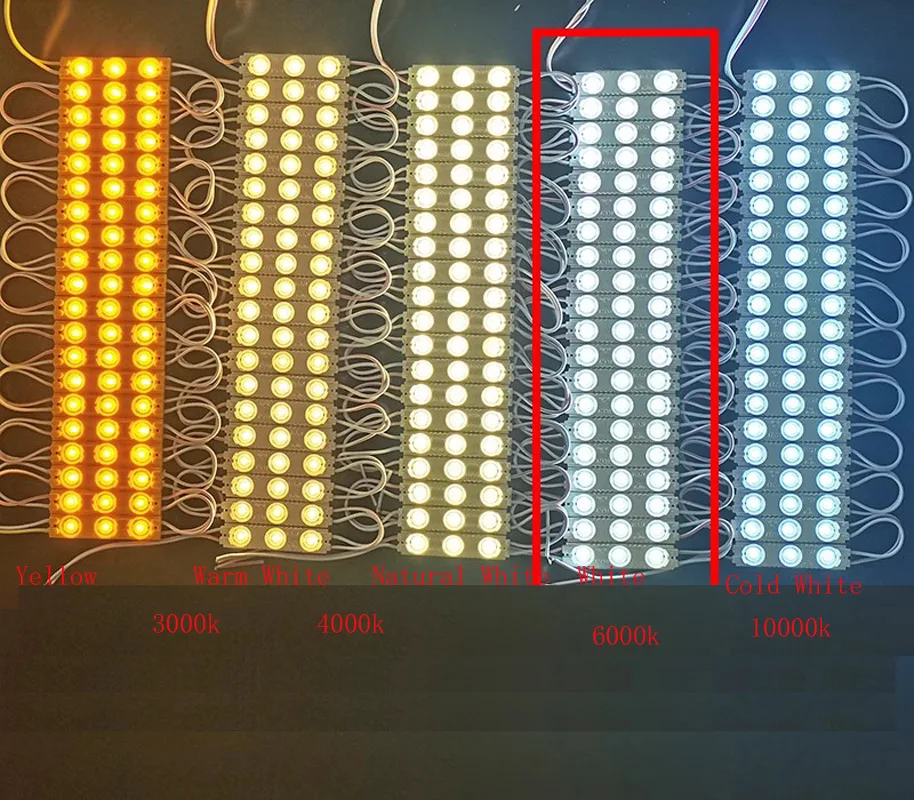 Módulo LED de lente de inyección personalizada, 20 piezas, 3000k, blanco natural, 4000k, 6000k, 10000k, rojo, verde, azul, amarillo, rosa, retroiluminación de letrero de personaje