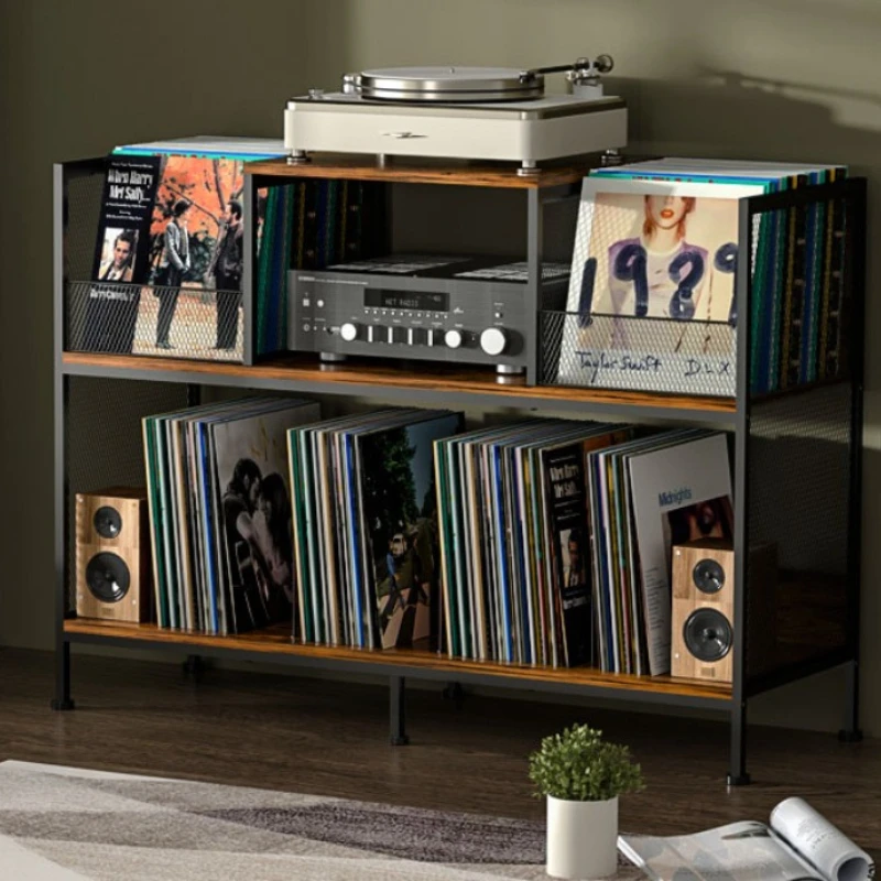 Household Goods Living Room Furniture Bilateral Record Player Shelf Vinyl Records Large Capacity Storage Mail Order Packaging