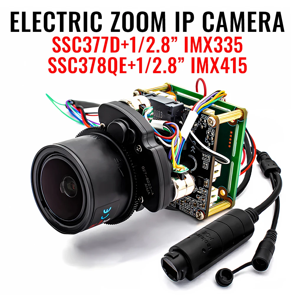 

8MP 4K 5X Zoom POE IP Camera Module IMX415 SSC378QE Motion Detection ONVIF RTSP H.264 Network Security Surveillance CCTV Camera