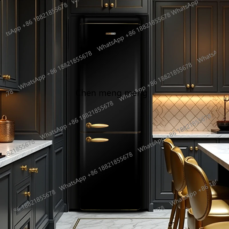Frosted retro refrigerator double door household large-capacity refrigerated freezer first-class energy efficiency