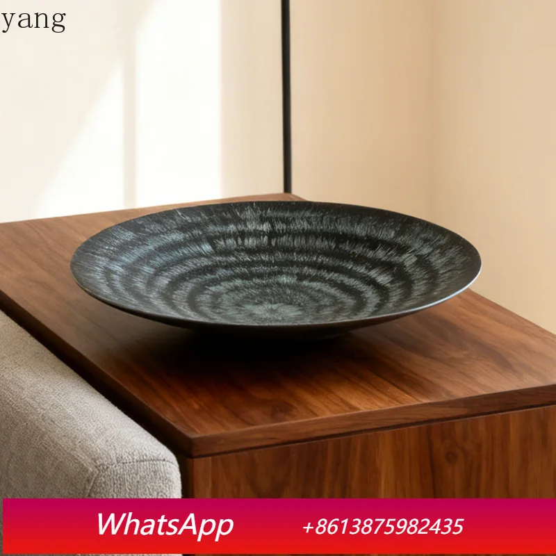 

CX vintage distressed round fruit plate ornament model house sales office coffee table table