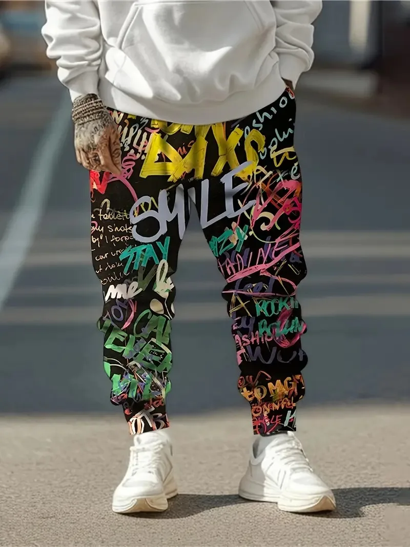 

The new men's trousers for Spring and Autumn 2025 feature street casual fashionable and comfortable 3D letter prints