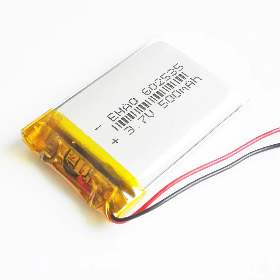 3.7V 500mAh 602535 Lipo polimerowa akumulator litowy 3Pin 2Pin wtyczka do MP3 GPS DVD Bluetooth rejestrator zestaw słuchawkowy