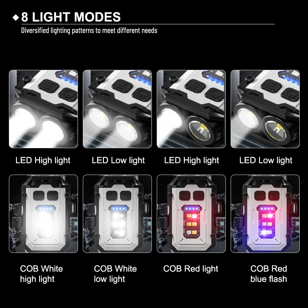 Asafee Edc Mini Flashlight Tiki Lantern Keychain Light Led Torch Work Light Canister Lamp Waterproof Rechargeable Outdoor Camp