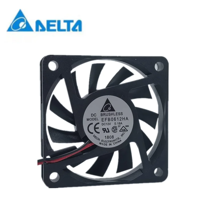 Novo delta efb0612ha 12v 0.18a 6010 6cm silencioso equipamento chassi ventilador de refrigeração