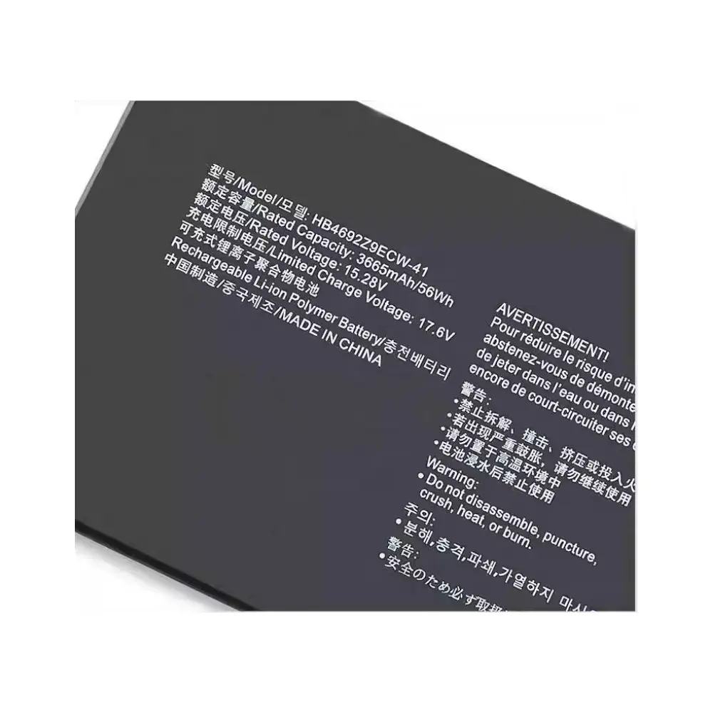 

15.28V 56WH HB4692Z9ECW-41 Laptop Battery For Huawei Honor MateBook D14-53010TVS Magicbook 14 HB4692Z9ECW-22A NBLK-WAX9X Series