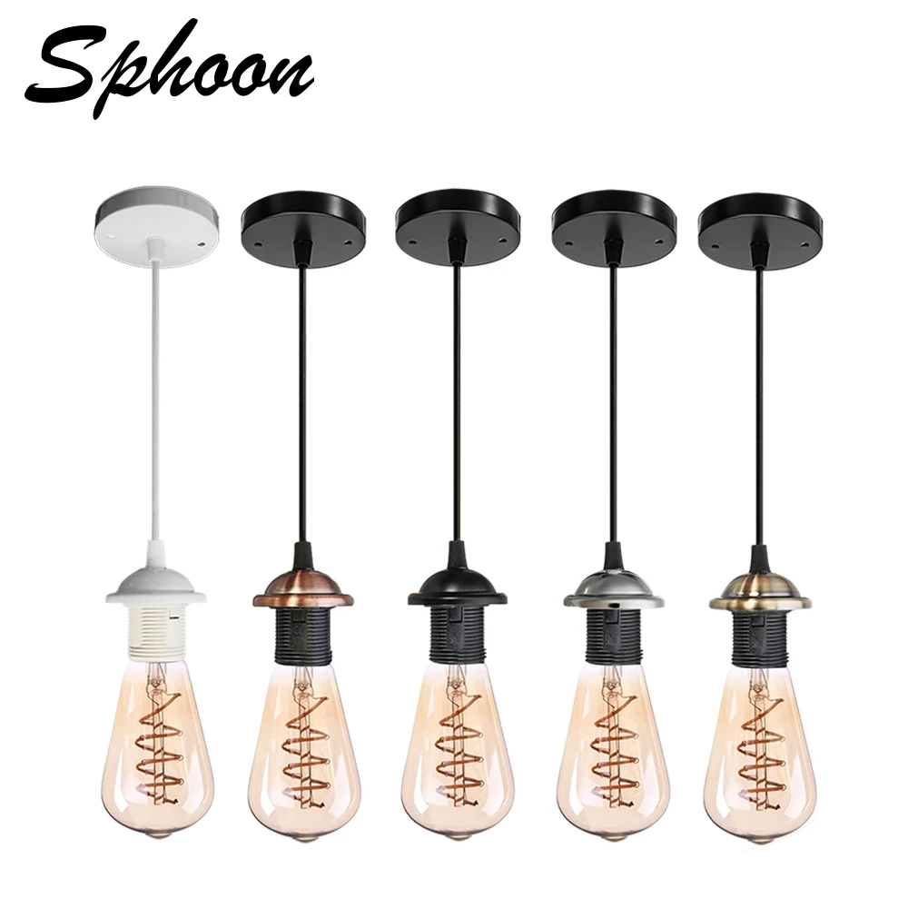 W stylu Vintage lampa Edison w stylu Retro E27 gniazdo wisiorek żarówka śruba z gniazdem podstawa aluminiowa lampa przemysłowe Retro uchwyt do lampy montażu