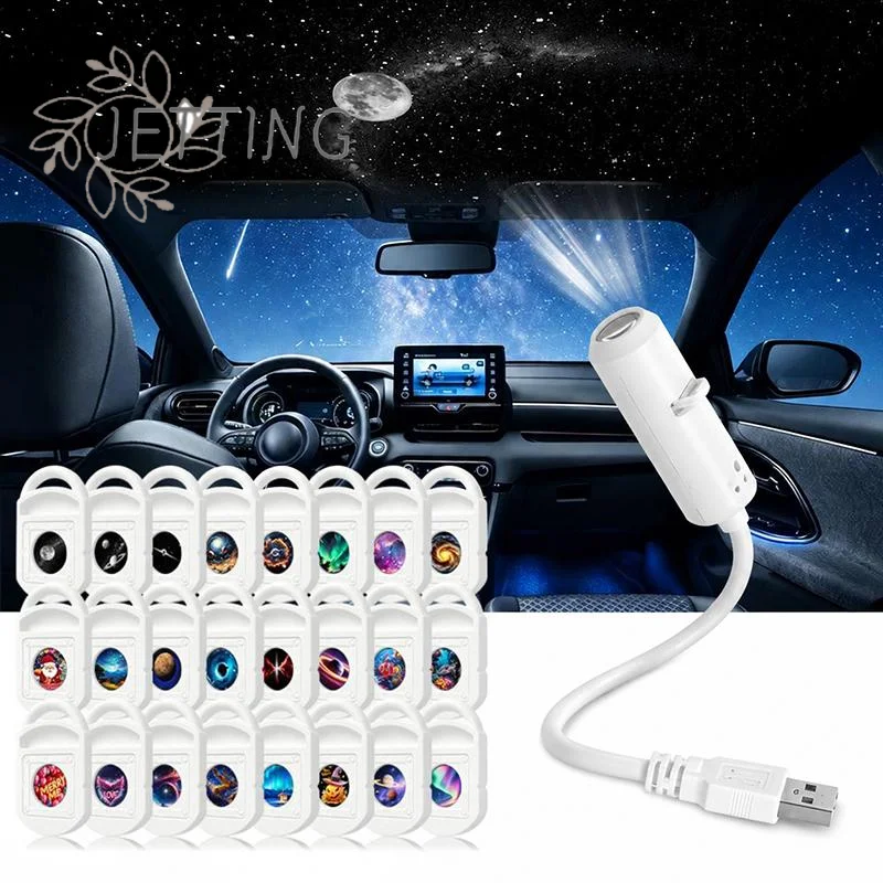 (DP11)USB Galaxy Projector Night Light 360° Rotate LED Starry Sky Ambient Lamp For Party Home Decoration