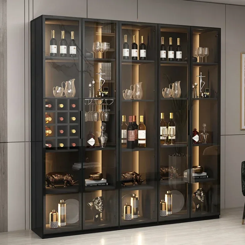 

Customizable Oak Rest Wine Cabinet Luxury Rack Mobile Bar Alcohol Coffee Shelf Wine Cabinet Whisky Display Luxury Bar Mueble Sal