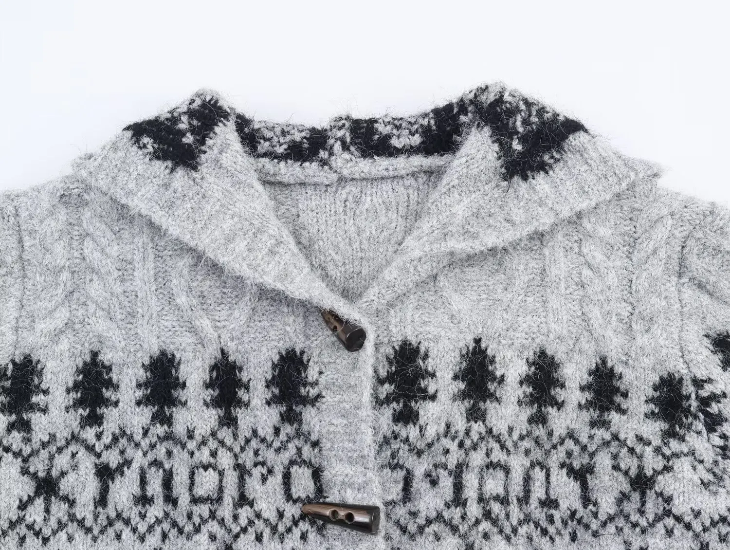 2025 primavera outono novas mulheres curto com capuz chifre de vaca botão casaco moda bege cinza escuro duas opções de cores