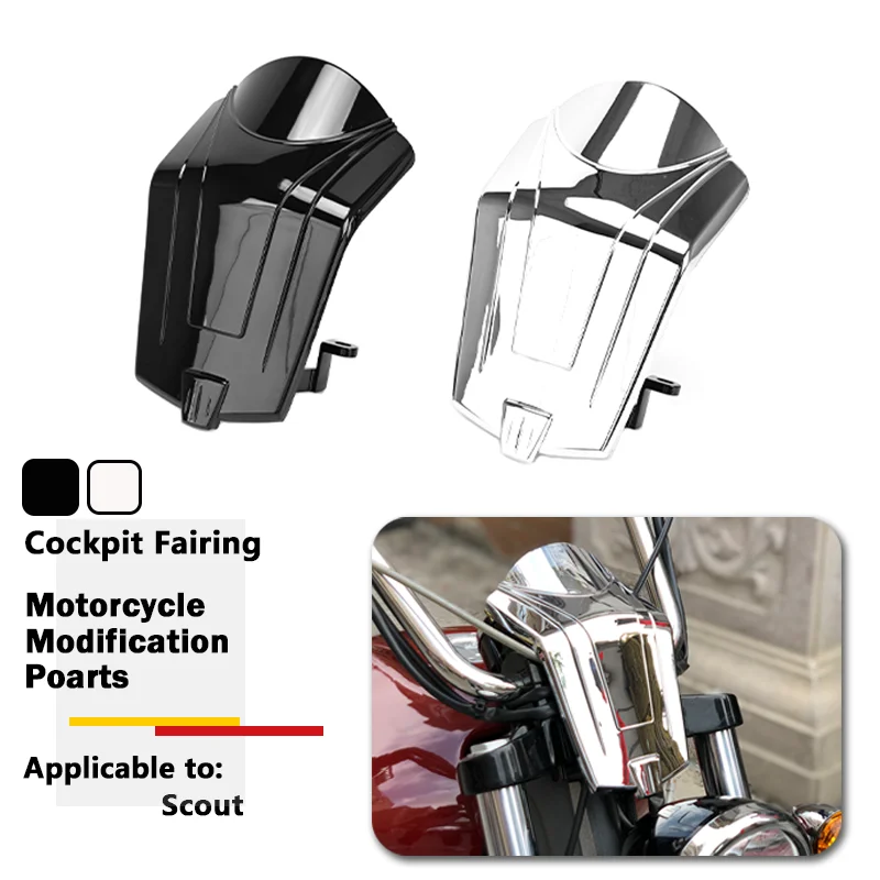 Motorcycle Cockpit Fairing Triple Tree Control Wiring Cover Front Bezel Windshield Chrome/Black For Indian Scout Sixty 2015-2023