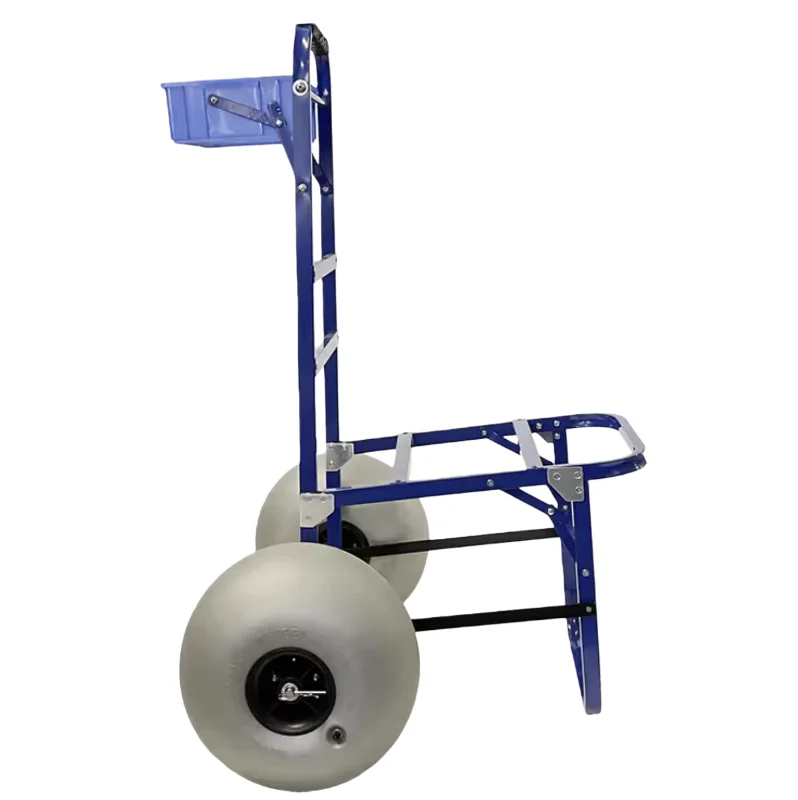 Immagine 3: Carrello Pieghevole Portatile in Alluminio con Piattaforma in Acciaio a Due Ruote per Surf, Pesca e Spiaggia