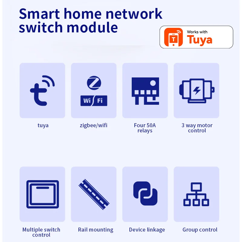 6 CH 16A Relay Switch Module Work with Tuya Smart Zigbe WIFI 6-way Power Remote Control Appliance Control Relay Module 110V-240V