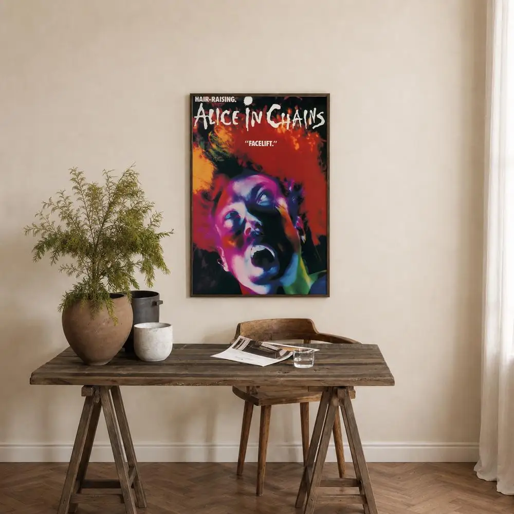 Band Alice In Chains Poster Self‑Adhesive Waterproof PP Poster Coffee House Bar Wall Art Sticker Room Home Decor