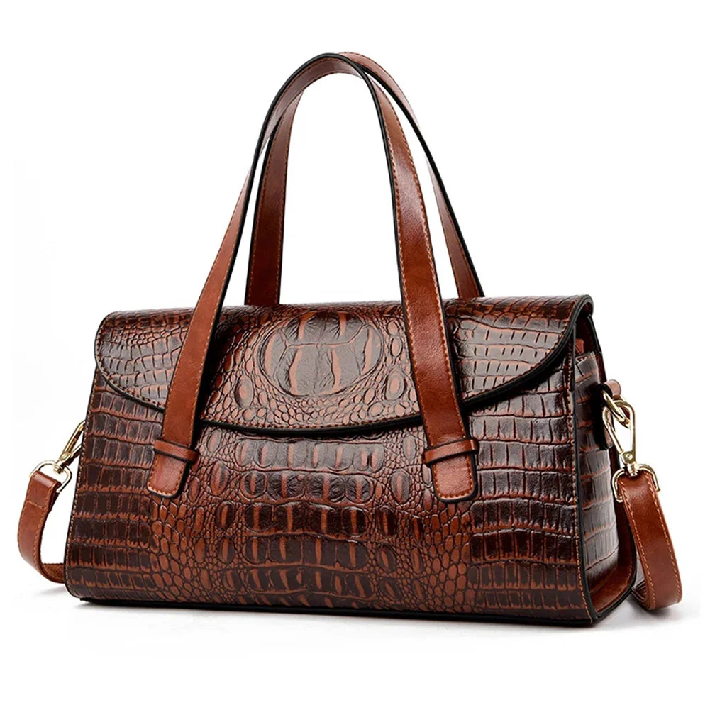 

Crocodile Luxury Leather Handbags Women Bags Designer Vintage Alligator Satchel Tote Purse Lady Shoulder Hand Bag for