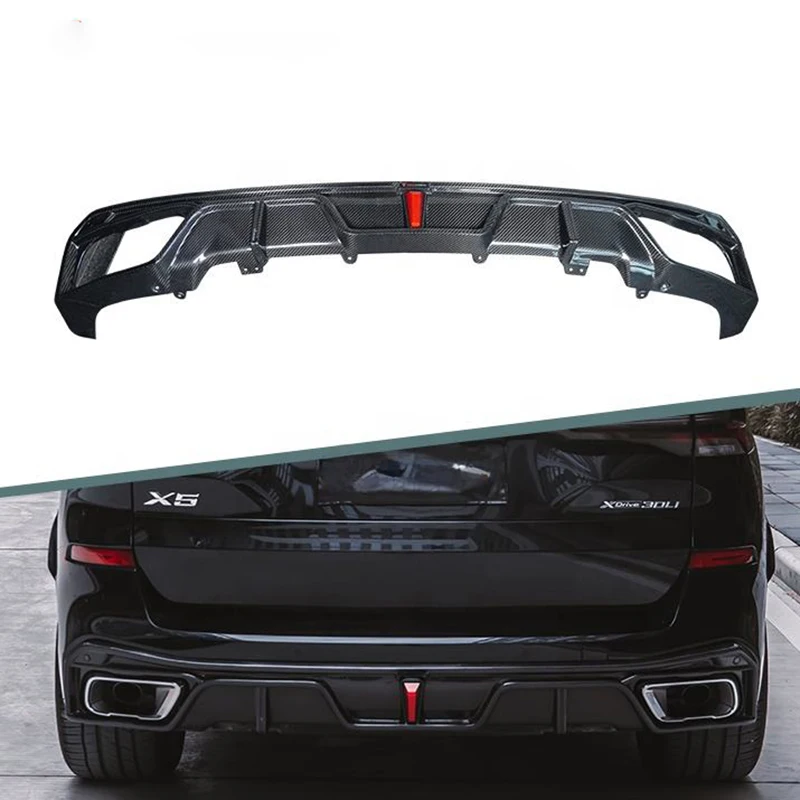 

X5 G05 Best Quality Dry Carbon Fiber Fibre Bodykit Rear Lip Diffuser With Light Fit For X5 G05 2022+