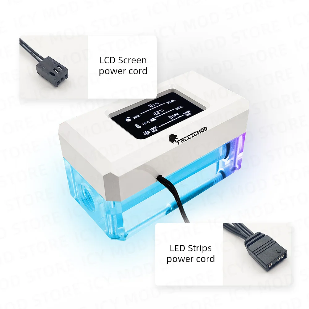 FREEZEMOD Water Cooling VA LCD Flow Meter Temperature Electrical Detection Fan RPW Speed Thermonmeter for MOD Monitoring LSJ-ZNR