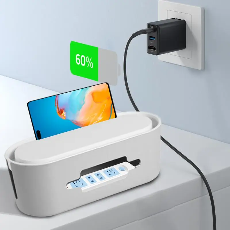 

Cord Box Organizer Creative Cable Holder Box Large Capacity Electrical Cord Management Anti-Electric Shock Desktop Wire