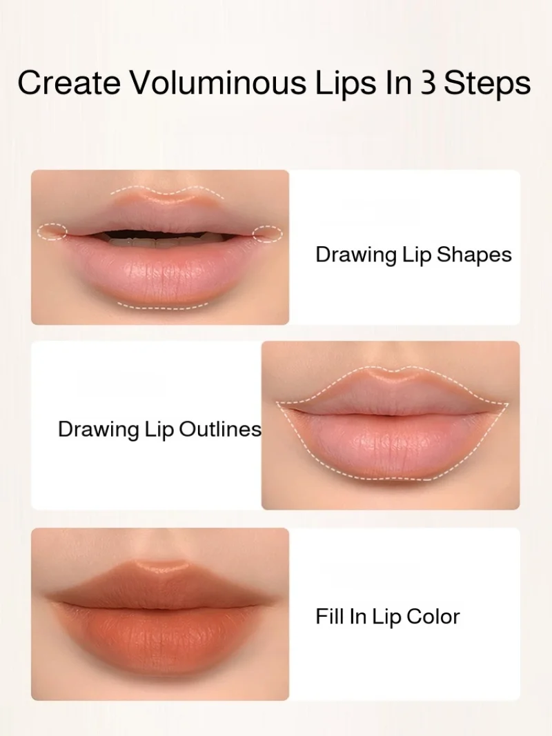 Dwustronny konturówka do ust, nie pozostawia śladów na kubkach Dwustronna szminka Konturówka do ust Szminka Konturówka do ust Cynamonowa Herbata Mleczna Szminka Cienka