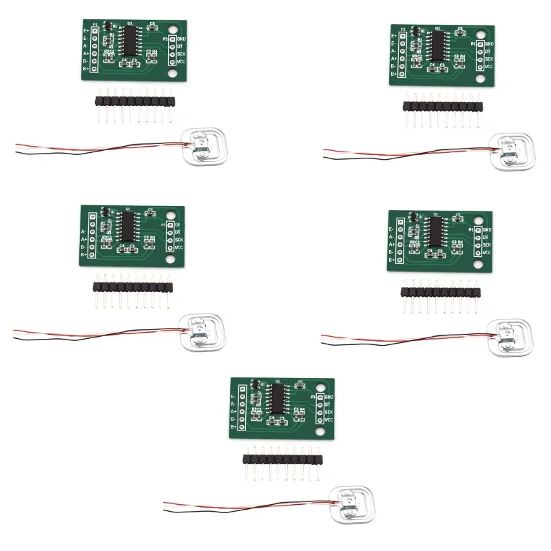 5Sets Electronic Weighing Pressure Sensor Weight Sensing HX711 Module 50kg Human Load Cell Weighing Strain Half-Bridge Sensor