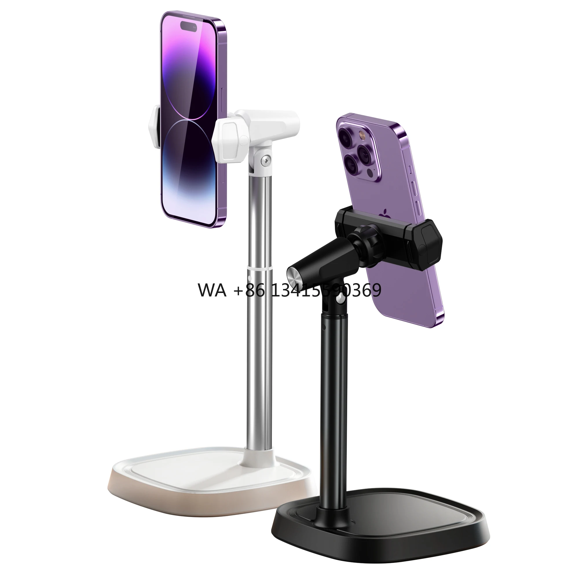 

T8 Live Steam Desktop 360 Rotate Cell Phone Stand Flexible Angle Adjustable Aluminum Alloy Plastic Mobile Phone Holders