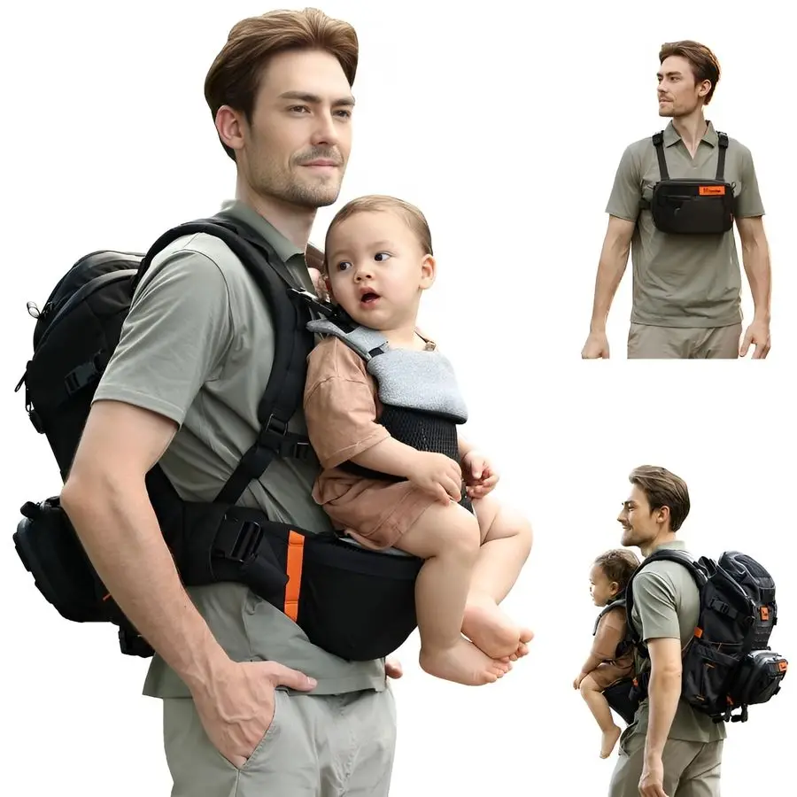 

in 1 Modular Baby Backpack Carrier, Toddler Hiking Backpack with Convertible Baby Carrier amp Hip Seat amp Chest Bag, Easy to We