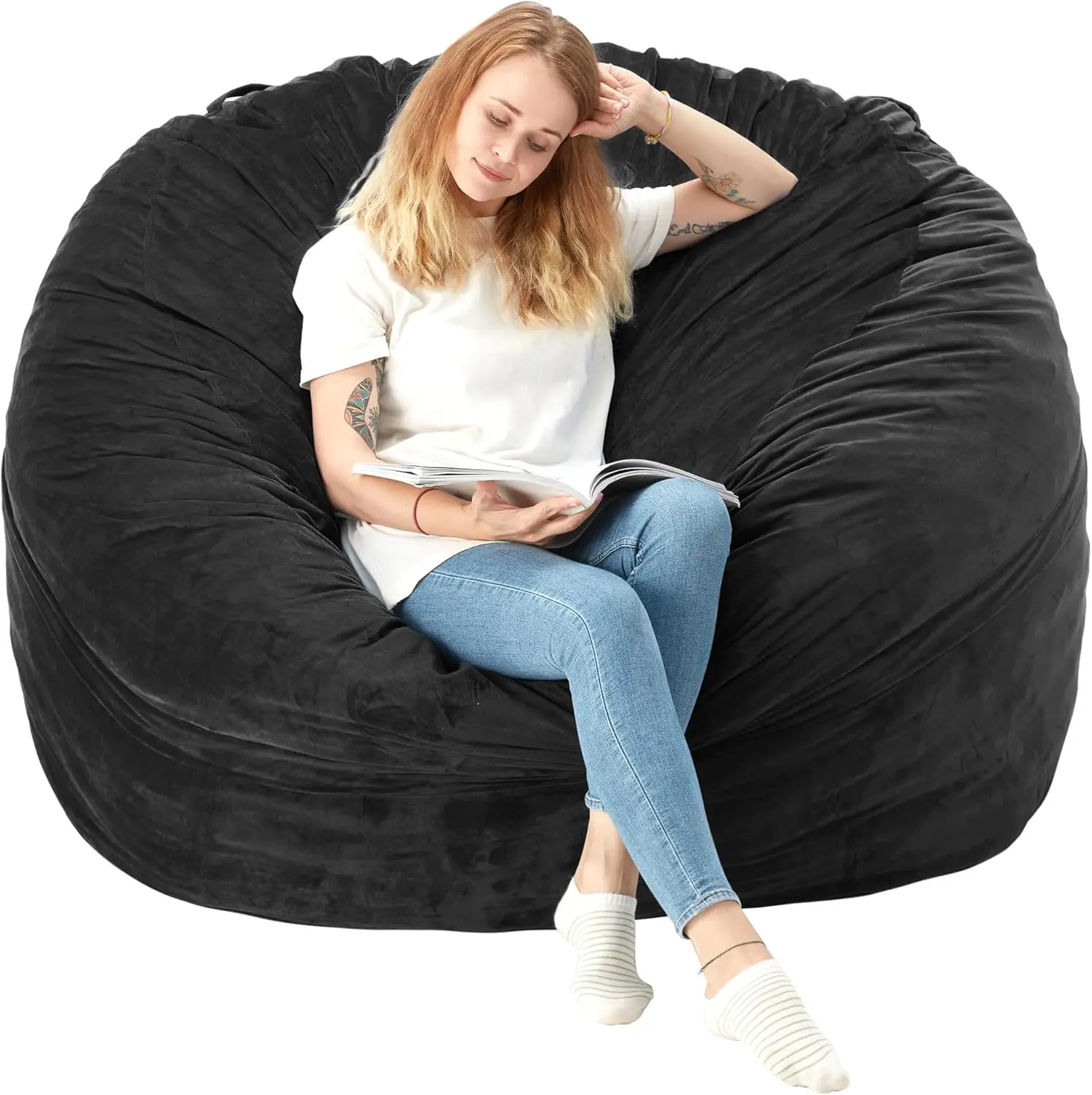 Bean Bag Chair Giant with Memory Foam Filled Comfy Chairs for Adults Adult Chair with Dutch Velet Cov