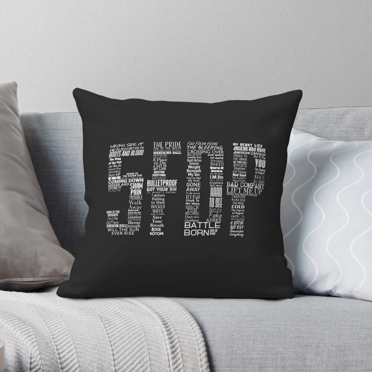 5FDP Five Finger Death Punch Pillowcase Polyester Linen Velvet Pattern Zip Decorative Pillow Case Car Cushion Cover