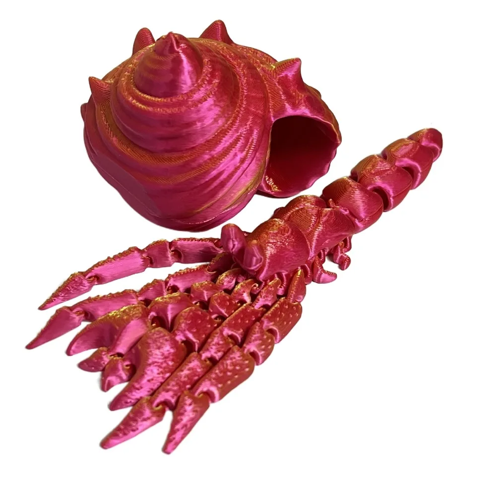 

Removable 3D Printed Hermit Crab Poseable Joints Simulation 3D Printed Paguroidea Colorful 12/16cm 3D Articulated Crab Toys