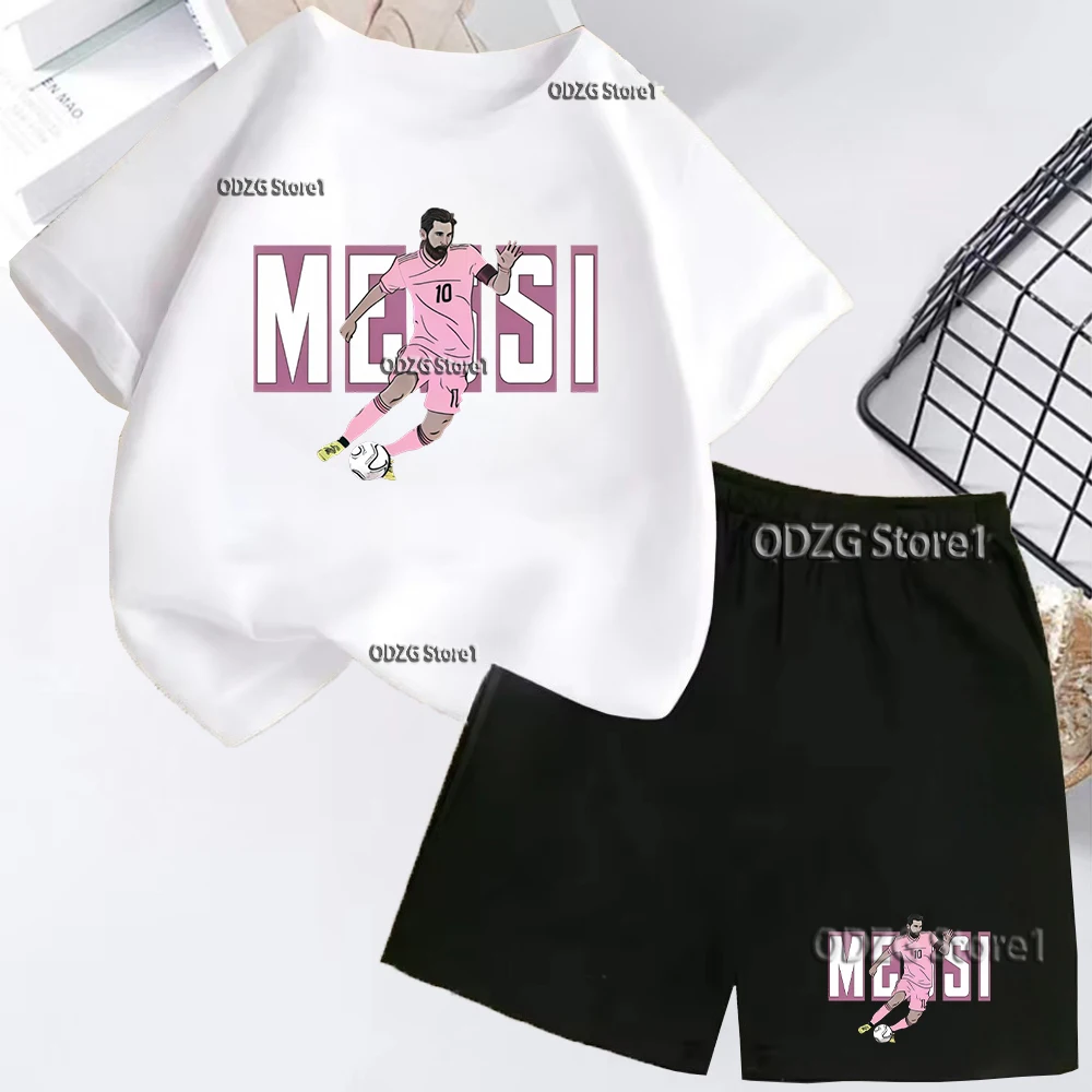

Summer Messi Print Fashion Children Tshirt+shorts Pant Set Kid Clothes T-shirt Shorts Set 2pcs Set Boy Short Sleeved Sports Suit