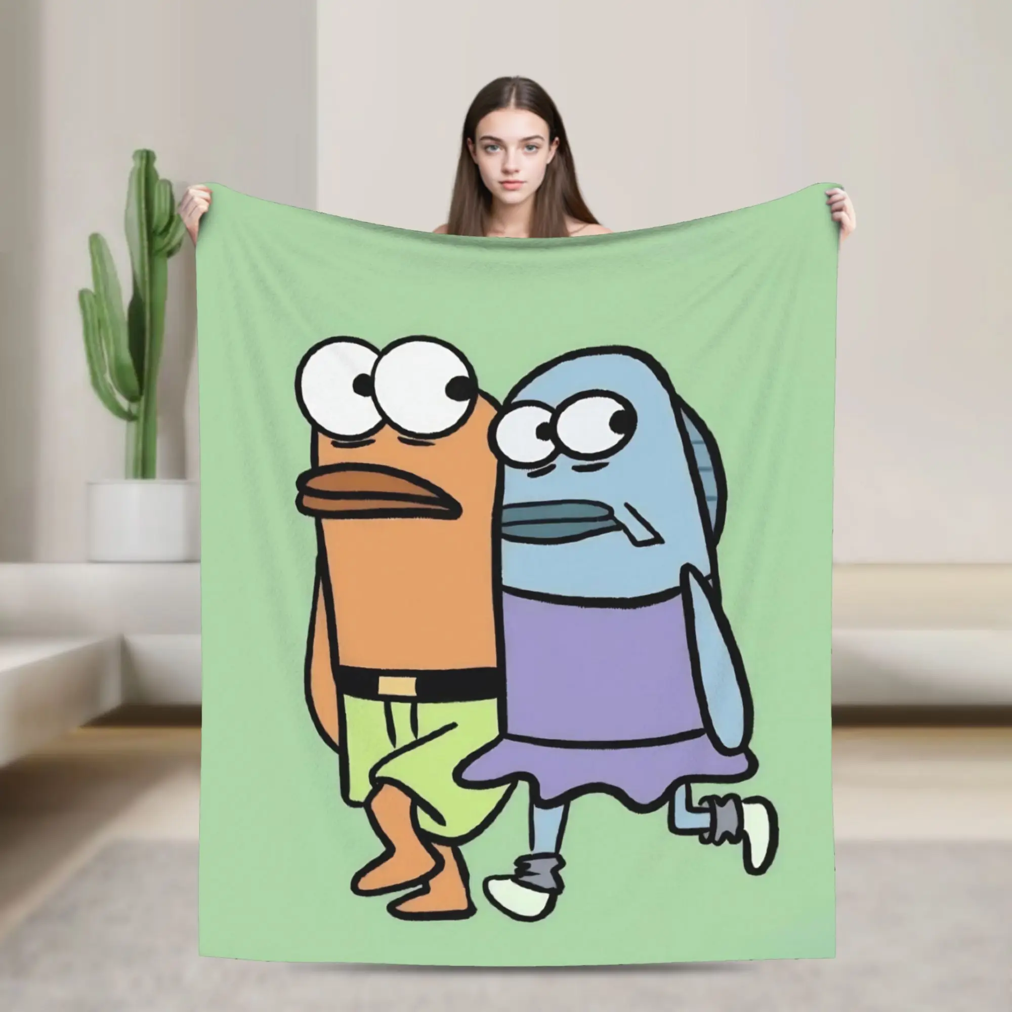 Bikinis Bottom Buddies Funny Fish Blanket  Flannel Awesome Warm Throw Blanket for Home Summer