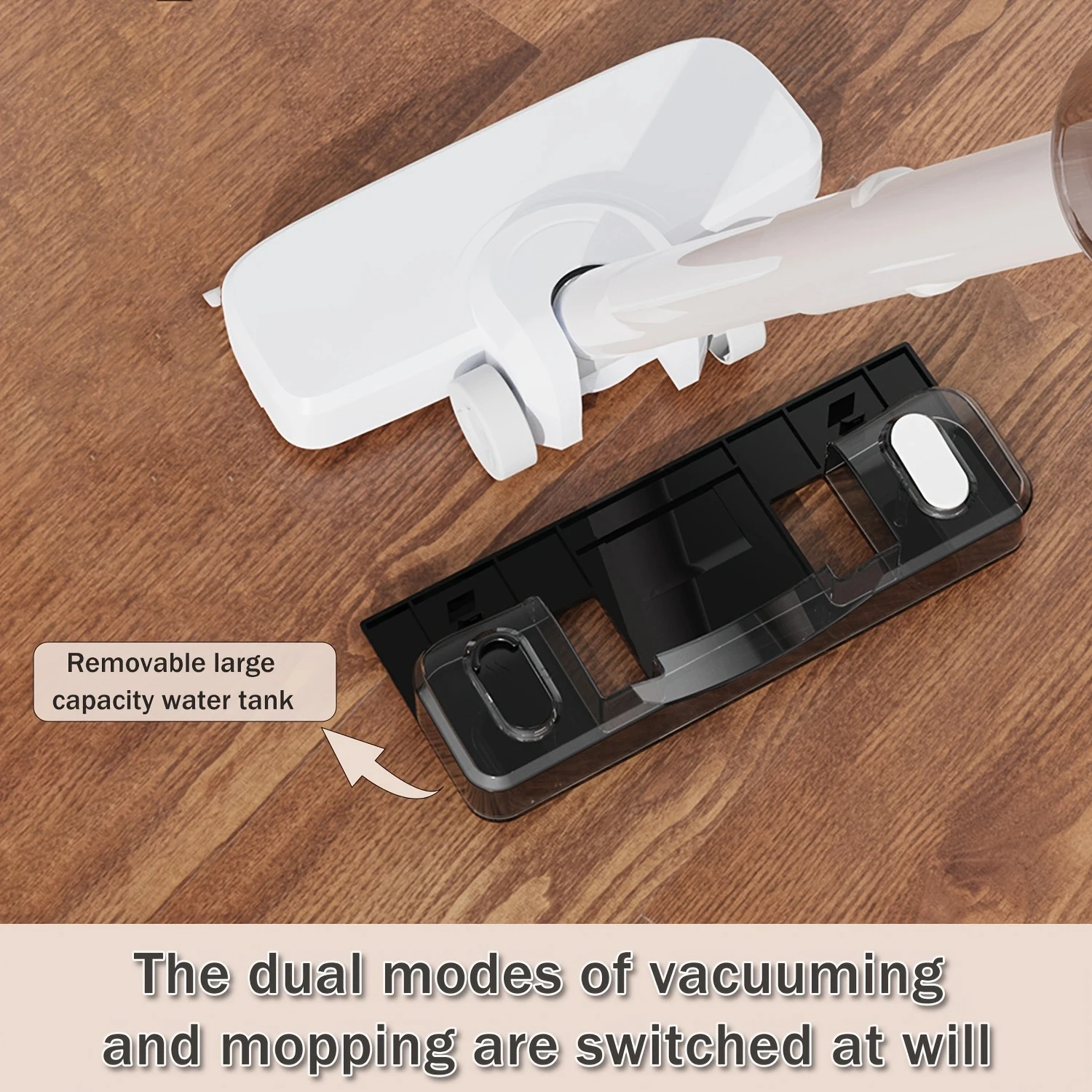 Wireless vacuum & mopping combo with multi-mode cleaning, 90° rotating brush for deep clean, lightweight, ensuring home cleanlin