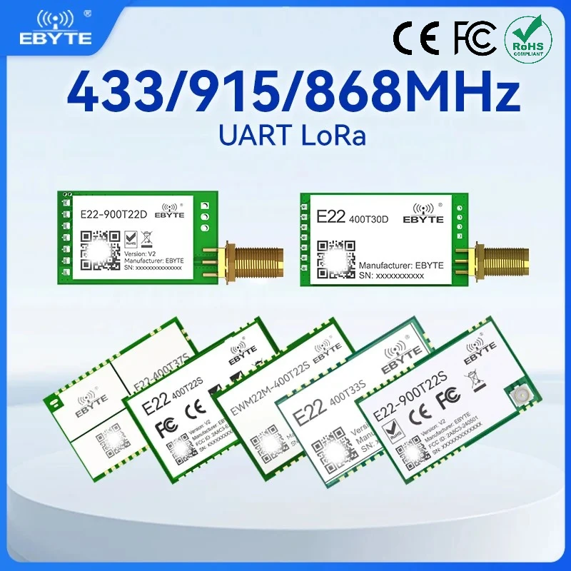 433/915/868MHz LoRa Module EBYTE E22-T Series SMD DIP 22/30/33/37dBm Stamp Hole SMA-K Wireless Module UART Module