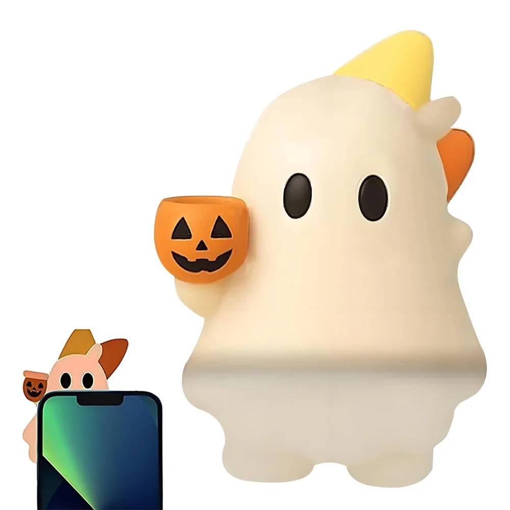 

Peel-and-stick Ghostees Mystery Phone Buddy Mini Size Ghost Design Smartphone Figurine Ghost Pendant for Halloween Decor