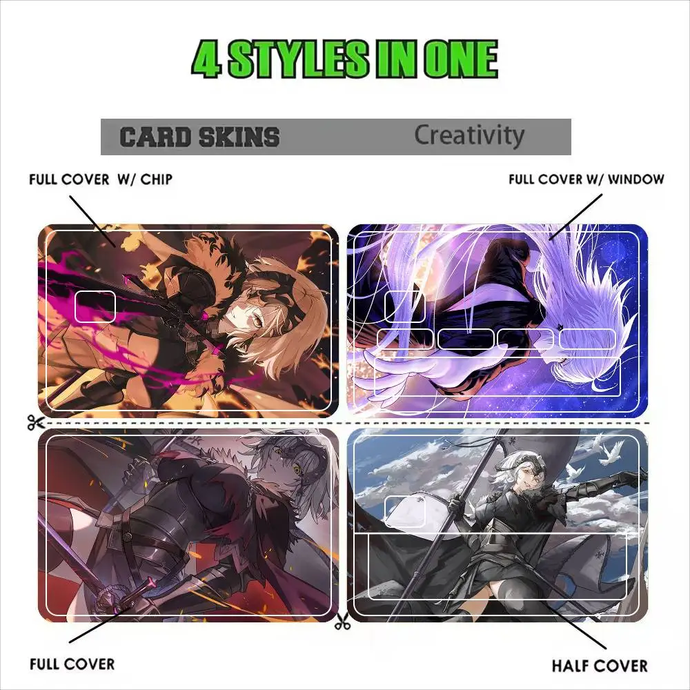 Jeanne d'Arc Alter FGO  Sticker Film Tape Skin for Credit Card Debit Card Waterproof Stickers