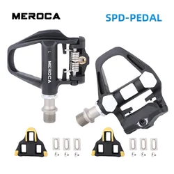 MEROCA Road Bike SPD SL Pedal Racing Sepatu Cleat Self Locking Clip Colorful Anti-Slip Clipless Cycling Pedal Riding Parts